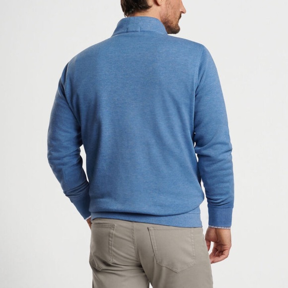 Peter Millar Quarter Zip Sweater - Blue - 100% Cotton - Picture 3 of 7